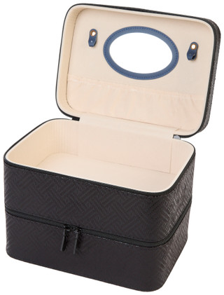 Thumbnail 1: Vince Camuto Vince Camuto Double Zip Black Cosmetic Travel Case 