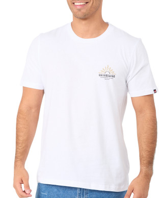 Thumbnail 1: Quiksilver Quiksilver Mens Short Sleeve White Blooms Palm Tree Shirt 