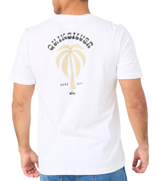 Thumbnail 2: Quiksilver Quiksilver Mens Short Sleeve White Blooms Palm Tree Shirt 