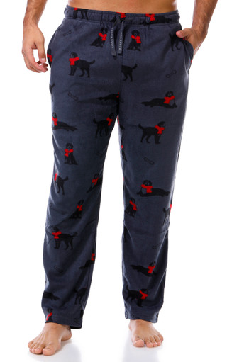 Thumbnail 1: Perry Ellis Perry Ellis Mens Winter Dog Fleece Pajama Lounging Pants 