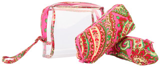 Thumbnail 1: Vera Bradley Vera Bradley 3 Pc Capri Pink Floral Cosmetic Bag Set 