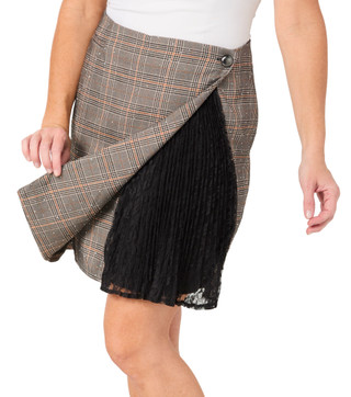 Thumbnail 3: Nicole Miller Nicole Miller Womens Plaid Pleated Insert Skirt 