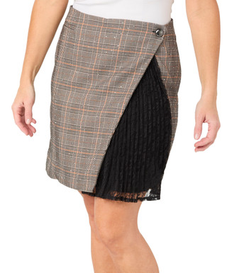 Thumbnail 1: Nicole Miller Nicole Miller Womens Plaid Pleated Insert Skirt 