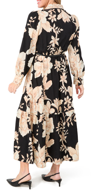Thumbnail 2: HARLOW & ROSE Harlow & Rose Womens Long Sleeve Maxi Tier Shirt Dress 