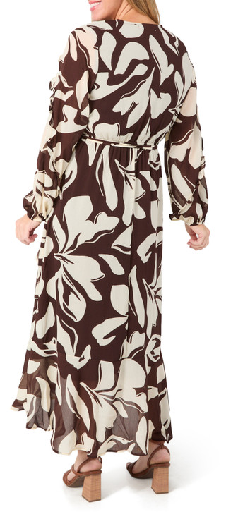 Thumbnail 3: HARLOW & ROSE Harlow & Rose Womens Long Sleeve Chiffon Wrap Maxi Dress 