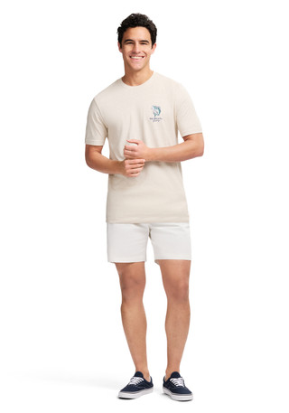Thumbnail 5: IZOD IZOD Men's Saltwater Short Sleeve Graphic Tee - Oatmeal Htr 