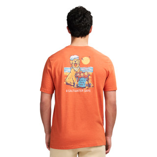 Thumbnail 1: IZOD IZOD Men's Saltwater Short Sleeve Graphic Tee - Burnt Ochr 