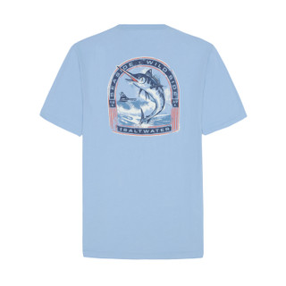 Thumbnail 3: IZOD IZOD Men's Saltwater Short Sleeve Graphic Tee - Placid Blue 