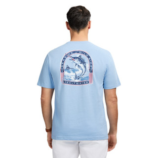 Thumbnail 1: IZOD IZOD Men's Saltwater Short Sleeve Graphic Tee - Placid Blue 