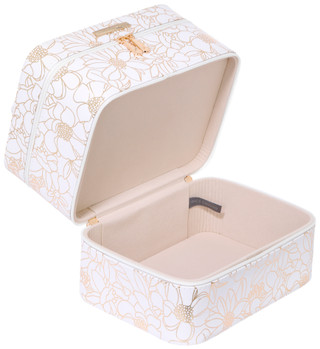 Thumbnail 3: Vince Camuto Vince Camuto White Gold Floral Large Travel Cosmetic Case 