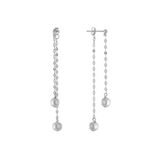Thumbnail 1: ATHRA Athra Silver and Pearl Drop Earrings 
