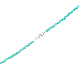 Thumbnail 3: ATHRA Athra Silver Open Flower and Blue Beaded Necklace 