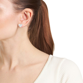 Thumbnail 2: ATHRA Athra Pave Heart Stud Earrings 