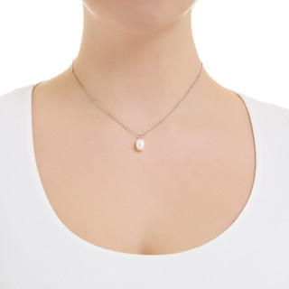 Thumbnail 3: ATHRA Athra Silver Pearl Pendant Necklace 