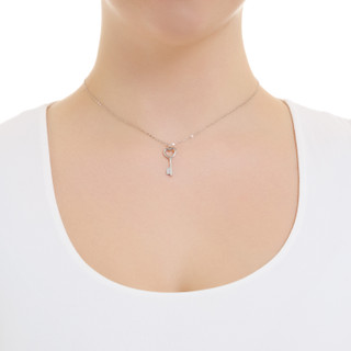 Thumbnail 3: ATHRA Athra Silver Key Heart Necklace 