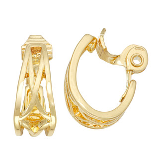 Thumbnail 1: Napier Napier Gold Clip On Hoop Earrings 