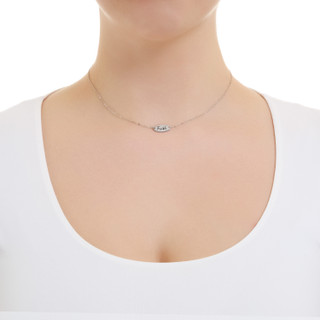 Thumbnail 3: ATHRA Athra Silver Faith Necklace 