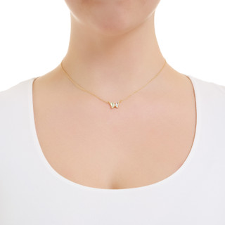 Thumbnail 3: ATHRA Athra Gold Crystal Butterfly Necklace 
