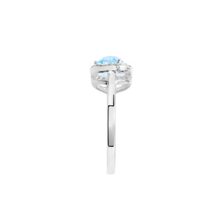 Thumbnail 2: ATHRA Athra Silver and Blue Halo Ring 