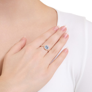 Thumbnail 3: ATHRA Athra Silver and Blue Halo Ring 