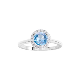 Thumbnail 1: ATHRA Athra Silver and Blue Halo Ring 