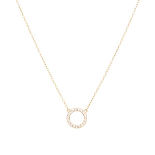 Thumbnail 1: ATHRA Athra Gold Open CZ Circle Necklace 