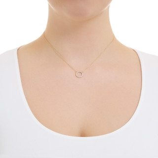 Thumbnail 3: ATHRA Athra Gold Open CZ Circle Necklace 