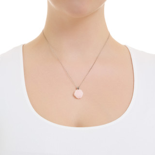 Thumbnail 3: ATHRA Athra Silver and Enamel Rose Pendant Necklace 