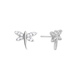 Thumbnail 1: ATHRA Athra Silver CZ Dragonfly Stud Earrings 
