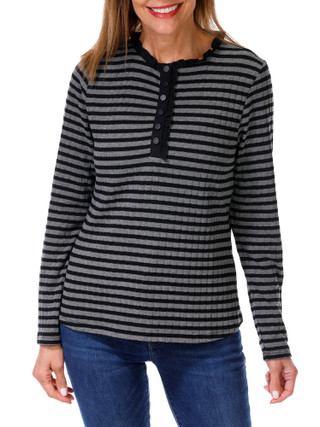 Thumbnail 1: East of June Women's Stripe Print Top 