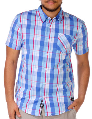 Thumbnail 1: Silver Jeans Co. Silver Jeans Co. Men's Short Sleeve Plaid Buttoned Shirt 