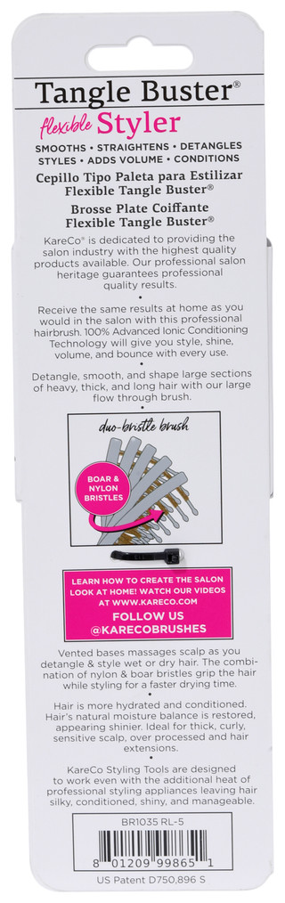 Thumbnail 3: KareCo Kareco Tangle Buster Styler Hair Brush 