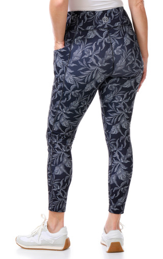 Thumbnail 2: Brisas Brisas Womens Active Floral Print Twist Ankle Leggings 