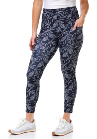 Thumbnail 1: Brisas Brisas Womens Active Floral Print Twist Ankle Leggings 