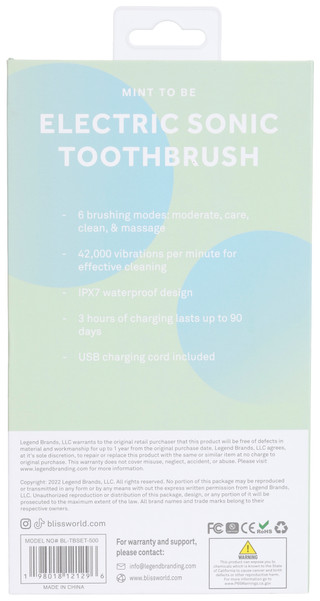 Thumbnail 2: Bliss Bliss Mint To Be Electric Sonic Toothbrush 