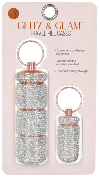 Thumbnail 1: . Glitz & Glam 2 Pc Keychain Travel Pill Cases 