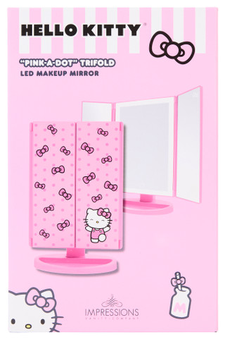 Thumbnail 1: Hello Kitty Hello Kitty Pink-A-Dot Trifold LED Makeup Mirror 