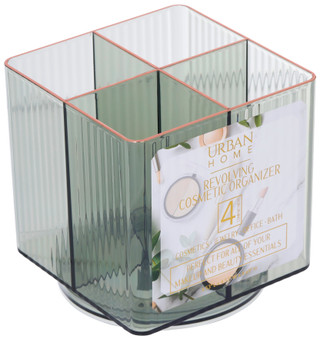 Thumbnail 2: URBAN HOME Urban Home Clear Ribbed Square Revolving Cosmetic Organizer 