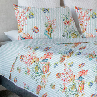 Thumbnail 3: Coastal Home Coastal Home 3 Pc Tampa Bay Quilt Set 