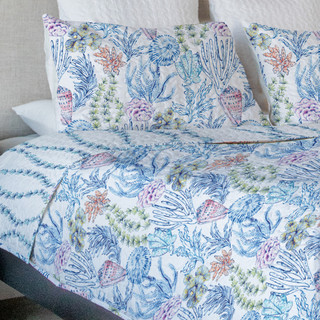 Thumbnail 4: Coastal Home Coastal Home 3 Pc Watercolor Seaworld Quilt Set 