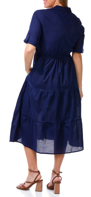 Thumbnail 3: Kaktus Kaktus Womens Short Sleeve Cambric Tier Shirt Dress 