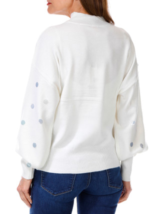 Thumbnail 2: Zac & Rachel Women's Solid Embellished High Neck Sweater 