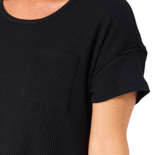 Thumbnail 2: Brisas Brisas Womens Short Sleeve Waffle Solid Pocket Top 