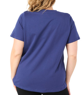Thumbnail 2: CELESTIAL DREAMS Celestial Dreams Plus Short Sleeve Christmas Palm Tree Top 