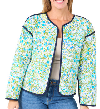 Thumbnail 3: Onque Onque Petite Long Sleeve Floral Quilted Reversible Jacket 