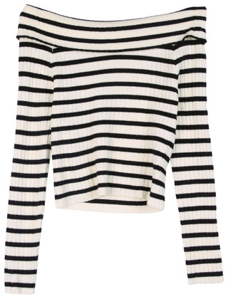 Thumbnail 1: love tree Love Tree Juniors Striped Off The Shoulder Sweater 
