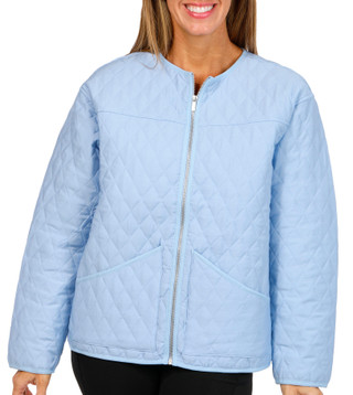 Thumbnail 1: MO-KA Mo-Ka Womens Long Sleeve Solid Diamond Quilted Zip Jacket 