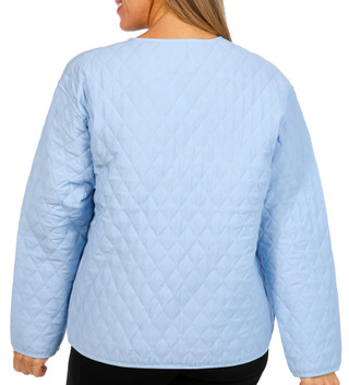 Thumbnail 2: MO-KA Mo-Ka Womens Long Sleeve Solid Diamond Quilted Zip Jacket 