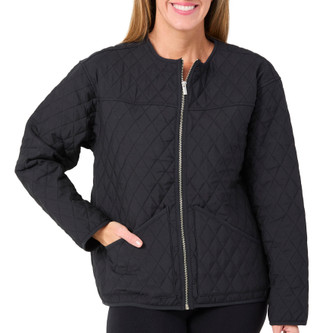 Thumbnail 1: MO-KA Mo-Ka Womens Long Sleeve Solid Diamond Quilted Zip Jacket 