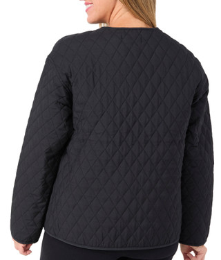 Thumbnail 2: MO-KA Mo-Ka Womens Long Sleeve Solid Diamond Quilted Zip Jacket 